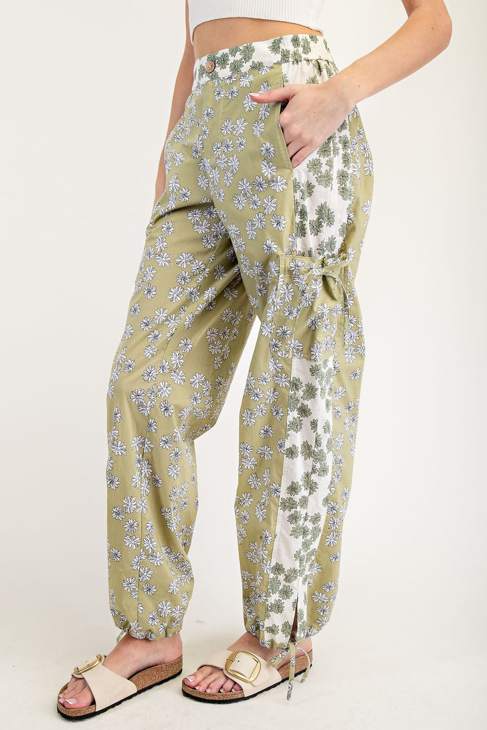 Sesame Green Floral Pants