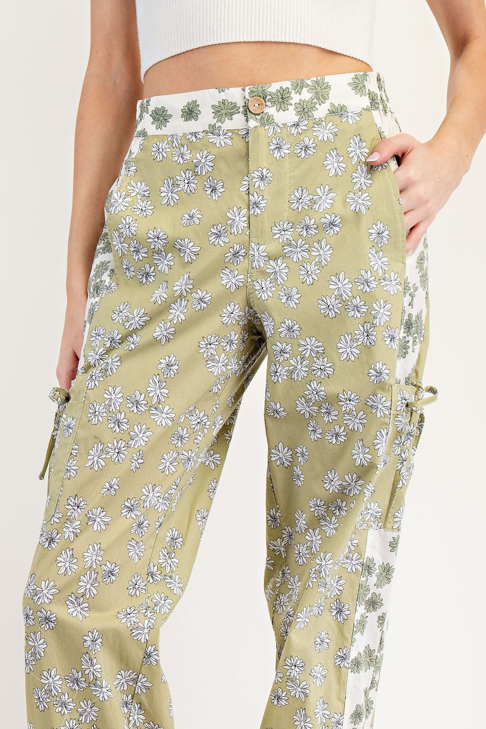 Sesame Green Floral Pants