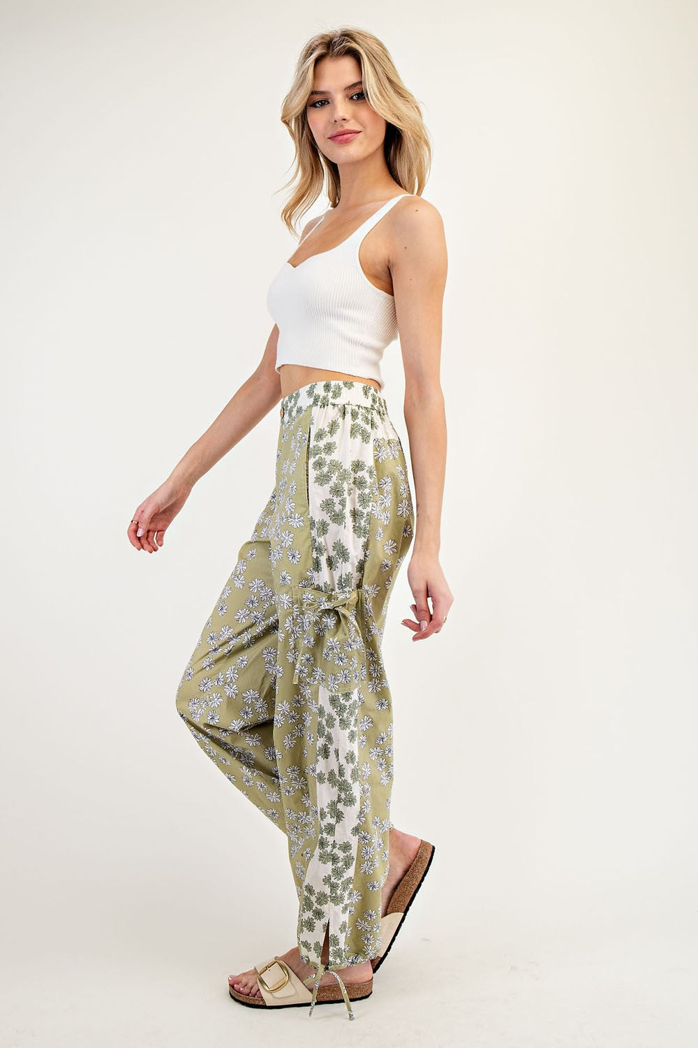 Sesame Green Floral Pants