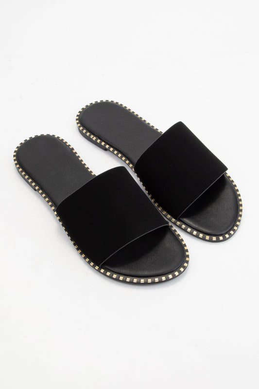Black Studded Sandals
