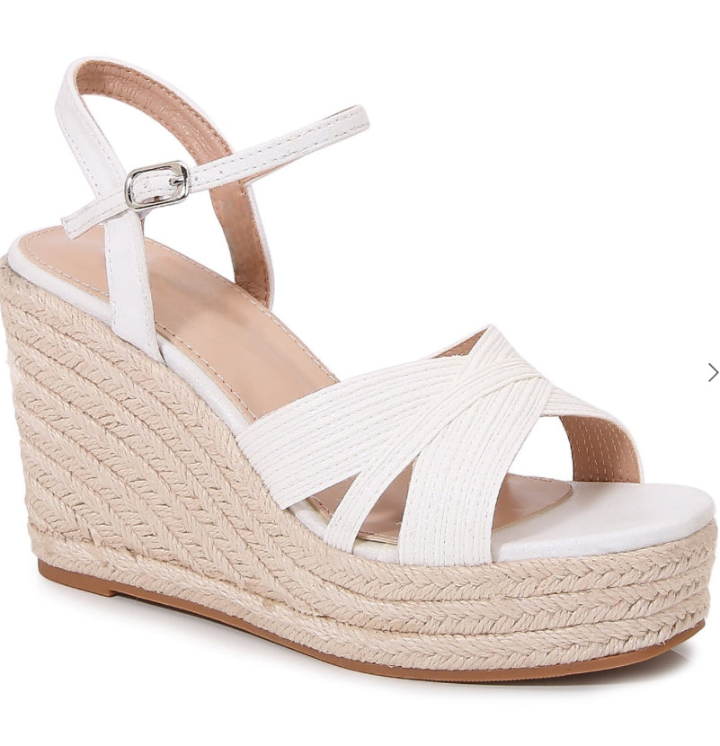 White Espadrille Wedge Sandal