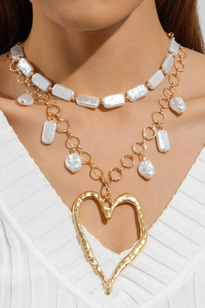 Gold Drop Down Pendant Necklace