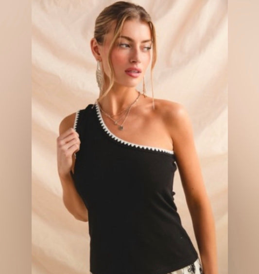 Black 1 Strap Tank