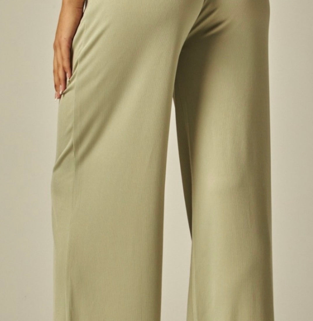 Stretchy Ribbed Drawstring Pant