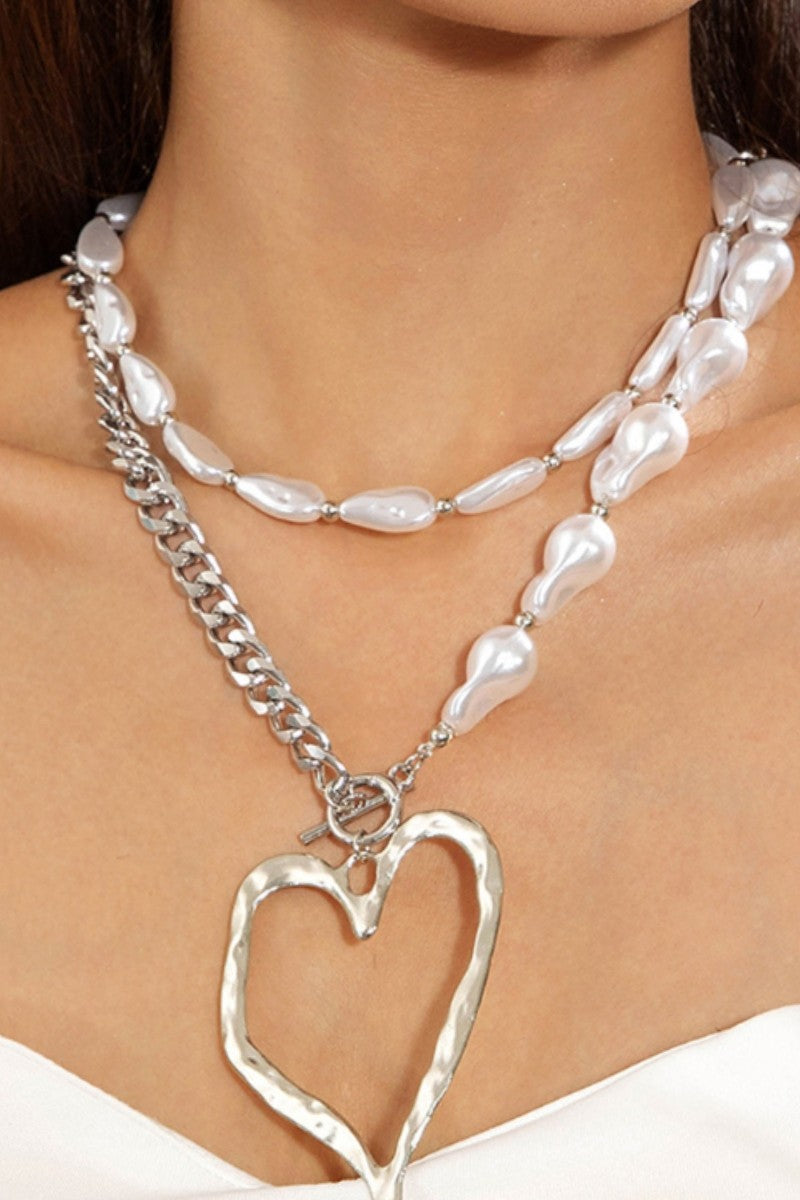 Silver Pendant Heart Necklace